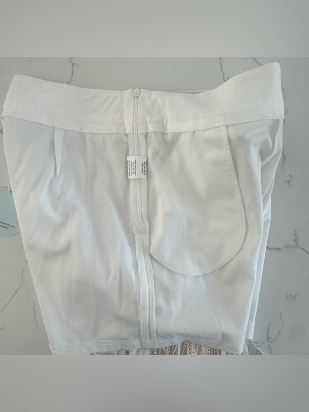 Cloud Ten White Rhinestone Fringe Belted Shorts Western Festival Glam NWT M - Picture 4 of 9